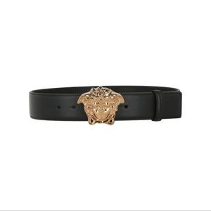 Versace La Medusa Leather Belt Black Mens